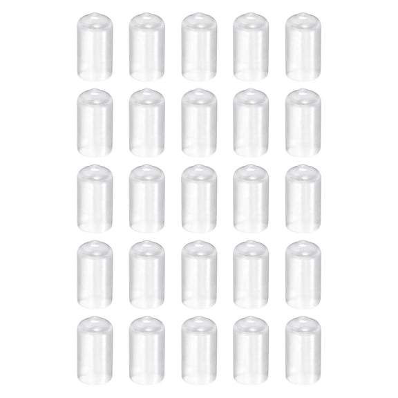 Uxcell 100pcs Round Rubber End Caps 10.5mm ID Bolt Covers Caps Vinyl Rubber Flexible Screw Thread Protectors for Metal Tube Rod Bolts, Translucent