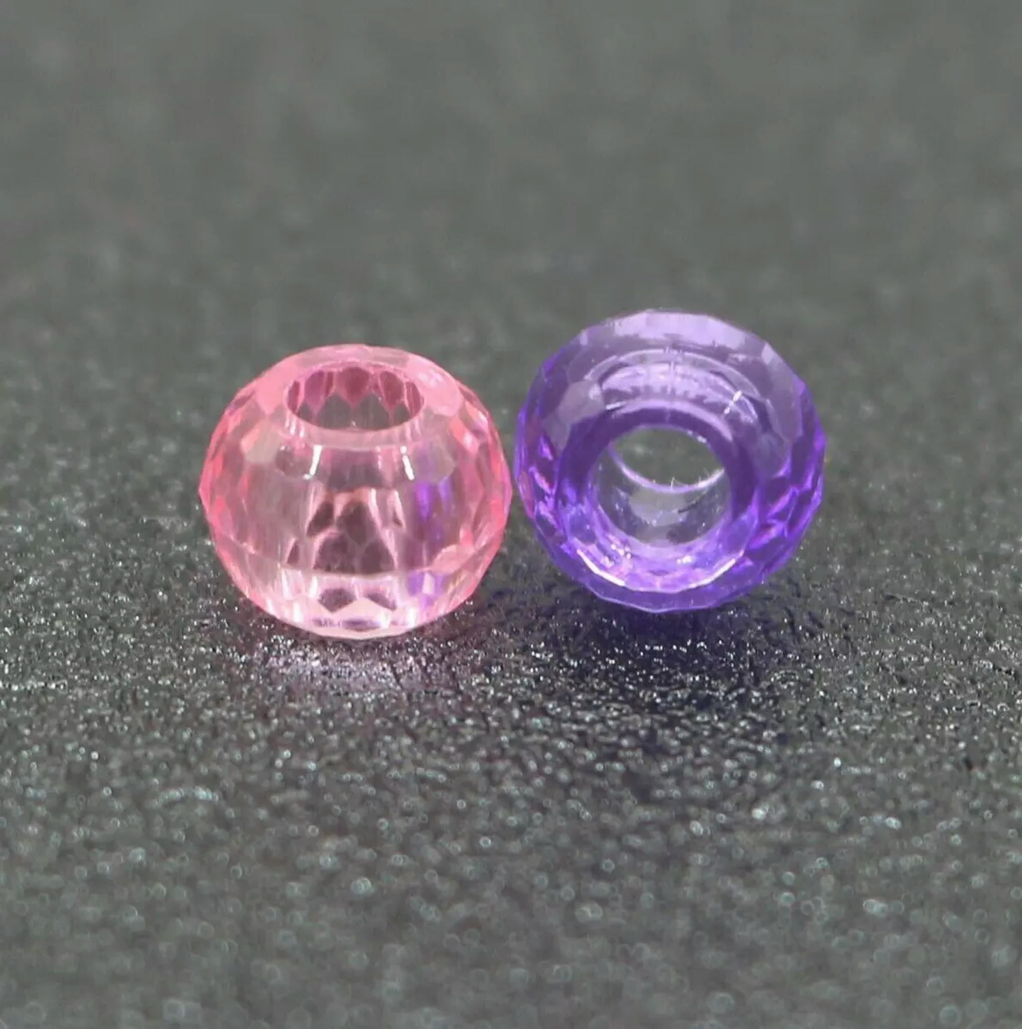 U8MO 1000 Mixed Transparent Color Acrylic Faceted Round Pony Beads 9X6mm Kids Crafts