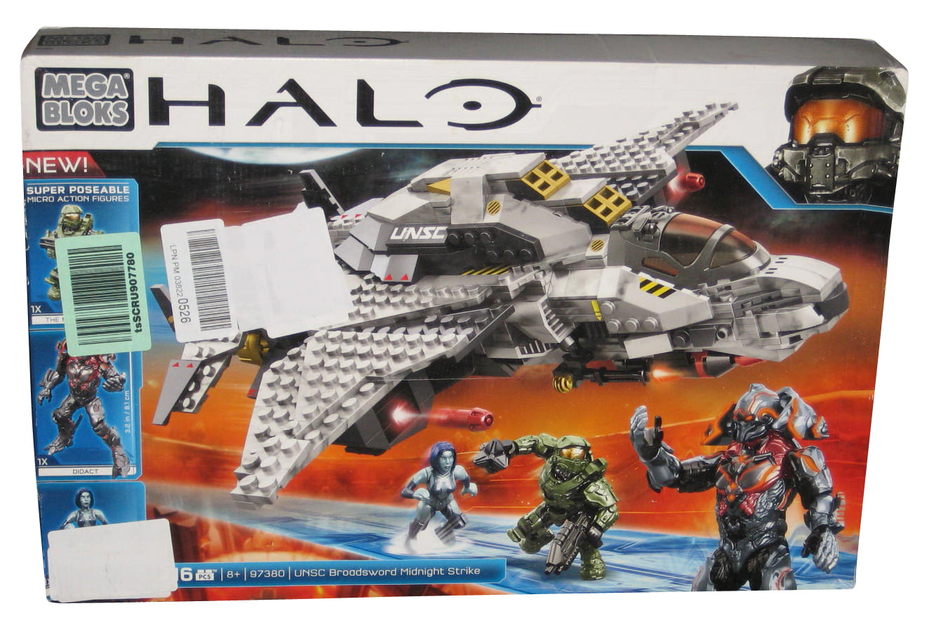 Halo UNSC Broadsword Midnight Strike Mega Bloks Building Toy Set 97380