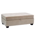 thumbnail image 1 of Pouf de rangement Antonio CorLiving en velours, 1 of 5