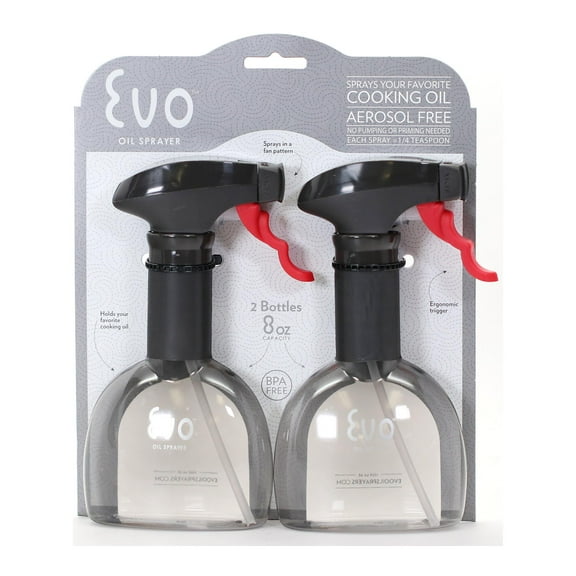 Evo Non-Aerosol Oil Sprayer Bottle Set (8 oz, 2-Pack)