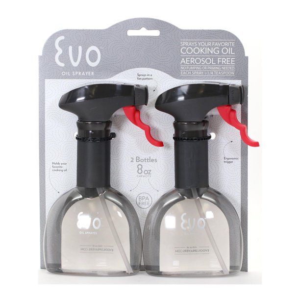 Evo NonAerosol Oil Sprayer Bottle Set (8 oz, 2Pack)
