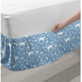 thumbnail image 2 of Rottweiler Bed Skirt, Doodle Drawings of Bowls Traces Bones Brush Collar Silhouettes, Elastic Bedskirt Dust Ruffle Wrap Around for Bedding Decor, 4 Sizes, Pale Ceil Blue and White, by Ambesonne, 2 of 2