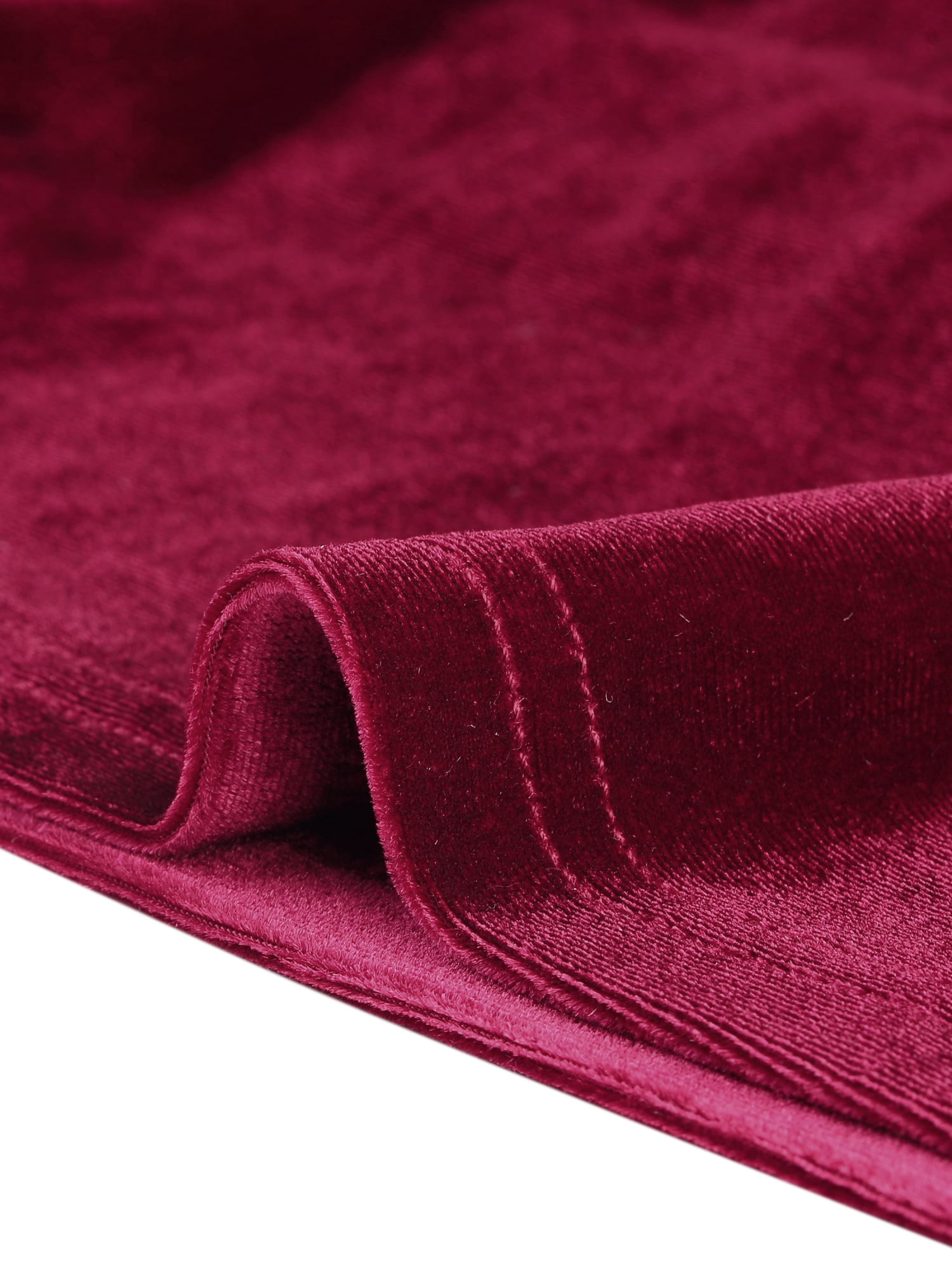 DARING DIVA Women's Velvet Long Sleeve Scoop Neck Solid Crop Top M Burgundy