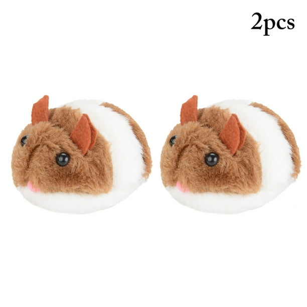 2PCS Plush Mouse Cat Toy Interactive Vibrating Moving Cat Mice Toy Cat
