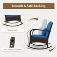 thumbnail image 4 of Gymax 3 Piece Outdoor Rocking Set Rattan Rocker Chairs w/ Tempered Glass Coffee Table, 4 of 10
