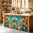 thumbnail image 6 of Orange Leaf Cabinet Curtain 32"Wx55"L, Dustproof Pantry Door Curtain with Self Adhesive Tape, Abstract Oil Painting Branch Turquoise Tall Storage Cover Privacy Drape for Bathroom Kitchen Laundry Room, 6 of 9