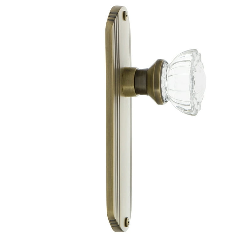 Nostalgic Warehouse Rope Rosette With Oval Fluted Crystal Knob - Single Dummy, Antique Brass