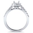 thumbnail image 2 of Pompeii 1/2ct Cushion Halo Diamond Ring Semi Mount 14K White Gold (G/H,SI2), 2 of 2