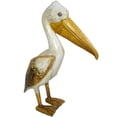 thumbnail image 1 of Hand Carved Nautical Wood Pelican Statue Carving Sculpture Art "BIG FOOT", 1 of 4