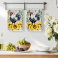 thumbnail image 3 of Sunflowers Rooster Kitchen Towels Set of 2, Wooden Watercolor Leaves Retro Art Absorbent Dish Towels for Kitchen, Microfiber Hand Towel, Quick Drying Tea Towel for Cleaning Decorative Dishcloths, 3 of 7