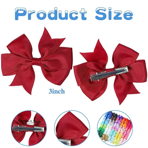 GoXteam 40Piece 3 Inch Boutique Grosgrain Ribbon Pinwheel Hair Bows Alligator Clips For Girls Babies Toddlers Accessories Teens Gifts In Pairs Walmart Business Supplies