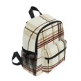 thumbnail image 2 of FORMRS School Backpack with Front Zippered Pocket 12" Student Travel Daypack, Cream Plaid, 2 of 6