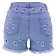 thumbnail image 5 of Womens Cutout Denim Shorts Casual Summer High Waisted Ripped Jean Shorts Hem Distressed Juniors Hot Shorts, 5 of 7
