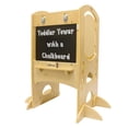 thumbnail image 3 of Little Partners Learning Tower Limited Edition Toddler Tower Step Stool Activity Center, Kids Wooden Standing Platform with Adjustable Height, Chalkboard, Safety Rails (Natural), 3 of 10