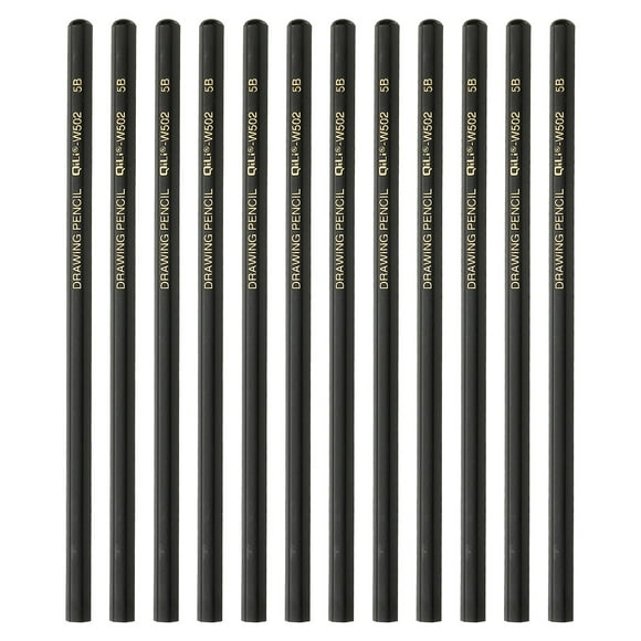 Uxcell 12Pcs 5B Lápices de dibujo para esbozar, lápices hexagonales para dibujo, escritura, arte, esbozo para principiantes artistas, Negro