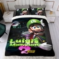thumbnail image 4 of Mansión de Luigi Conjunto de sábanas temático, trío de piezas, cómodo y amigable con la piel, diseño único, regalo de decoración para el hogar para familiares, amigos y fans, 90 cm * 190 cm, 4 of 6