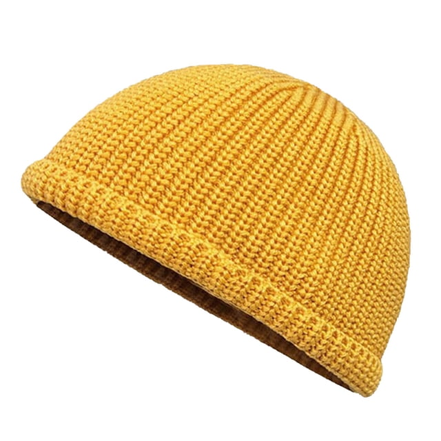 Penkiiy Beanie Kintted Hats for Men Women, Soft Warm Unique Material Winter Stocking Cap Yellow