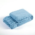 thumbnail image 5 of Home Soft Things Reversible Tweed Throw Blanket, Super Soft & Cozy - Forever Blue, 50x60", 5 of 7
