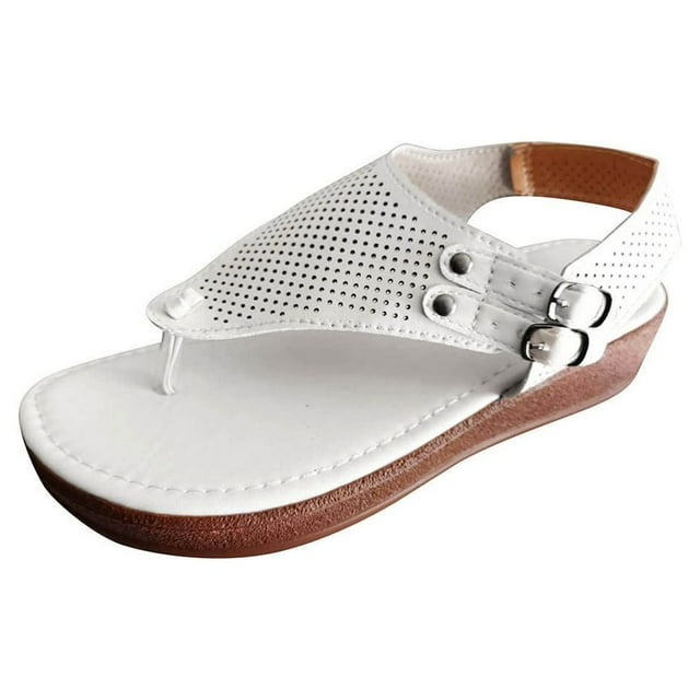Kcodviy Sandales Décontractées Ajourées pour Femmes Dames Sandales de Piscine Femmes Tongs Plateforme Sandales à Corde pour Femmes Sandales Compensées Chaussures