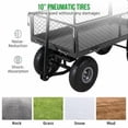 thumbnail image 3 of Heavy Duty Steel Garden Cart Folding Utility Wagon With Removable Cart Liner Steel Garden Cart, Heavy Duty 500 Lbs Capacity, with Removable Mesh Sides to Convert Into Flatbed, Metal Wagon with 2-in-1, 3 of 9