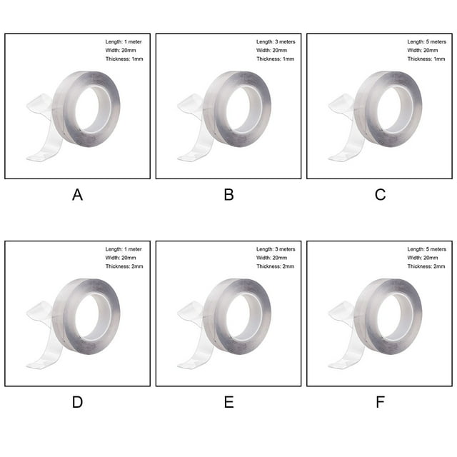 Becaristey Adhesive Tape Reusable Transparent Tapes Long Lasting Traceless Trimmable Pocket Repair Tile Sticker for Bathroom Type 6 1Set