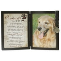 Pawprints Left By You Memorial 5x7 Photo Frame for Dog with Pet Tag