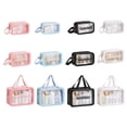 thumbnail image 4 of Large Capacity Toiletry Bag for Women, Thickened PVC Travel Makeup Organizer Pouch, Portable Cosmetic Storage Case with Handle (Small, Black), 4 of 9