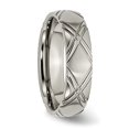 thumbnail image 4 of Diamond2Deal Titanium Brushed and Polished 6mm Criss-cross Design Men's Band Size 11.5, 4 of 5