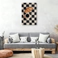 thumbnail image 3 of French Breakfast Croissant & Coffee Canvas Wall Art, Retro Checkerboard Kitchen Decor, Parisian Bistro Style Artwork for Dining Room, Ready to Hang, 3 of 5