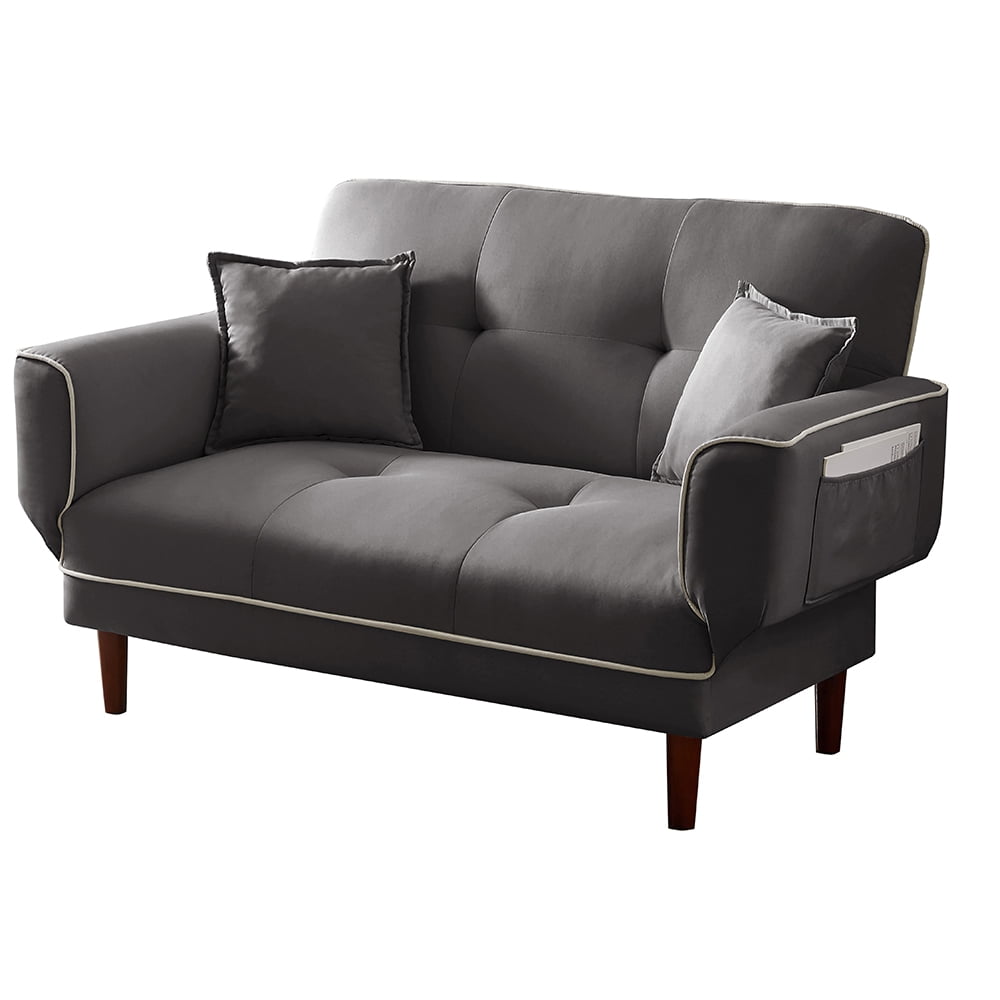Lowestbest Mid Century Modern Sofa Sleeper Bed with 2 Pillows, Gray Lowestbest Mid Century Modern Sofa Sleeper Bed with 2 Pillows, Gray