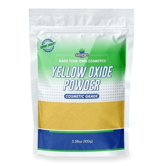 Myoc Yellow Oxide Powder (100g/3.5Oz), Cosmetic Grade, for Makeup, Paint, Matte Powder.