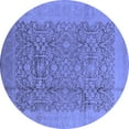 thumbnail image 1 of Ahgly Company Machine Washable Indoor Round Oriental Blue Industrial Area Rugs, 7' Round, 1 of 4