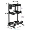 3 Tier Metal Kitchen Spice Rack Countertop Standing Corner Shelf Black
