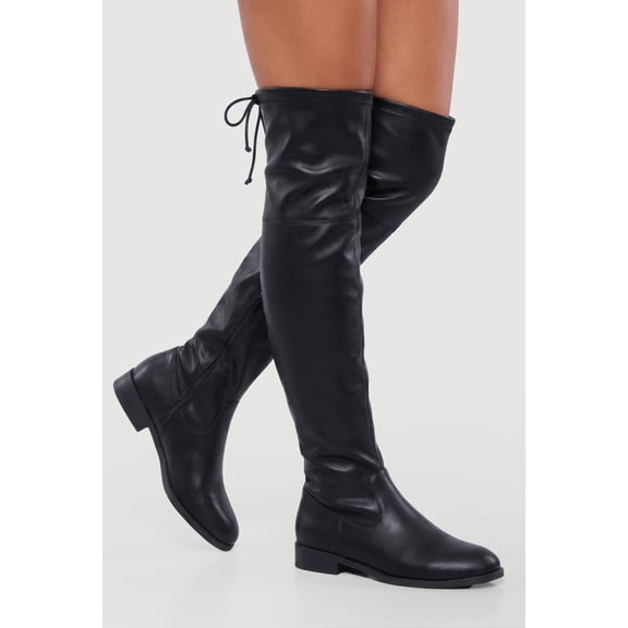 Women's Round Toe Side Zip Over The Knee Boots