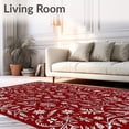 thumbnail image 2 of ODIKA 4'x6' Machine Washable Non-Slip Area Rug, Festive Holiday Hearth With Joyful Winter Celebration High Traffic Rug with Pad, Red, 621789, 2 of 8