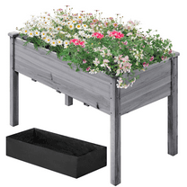 Alden Design Fir Wood Elevated Planter Raised Bed for Garden/House/Yard/Outdoor/Indoor, Gray