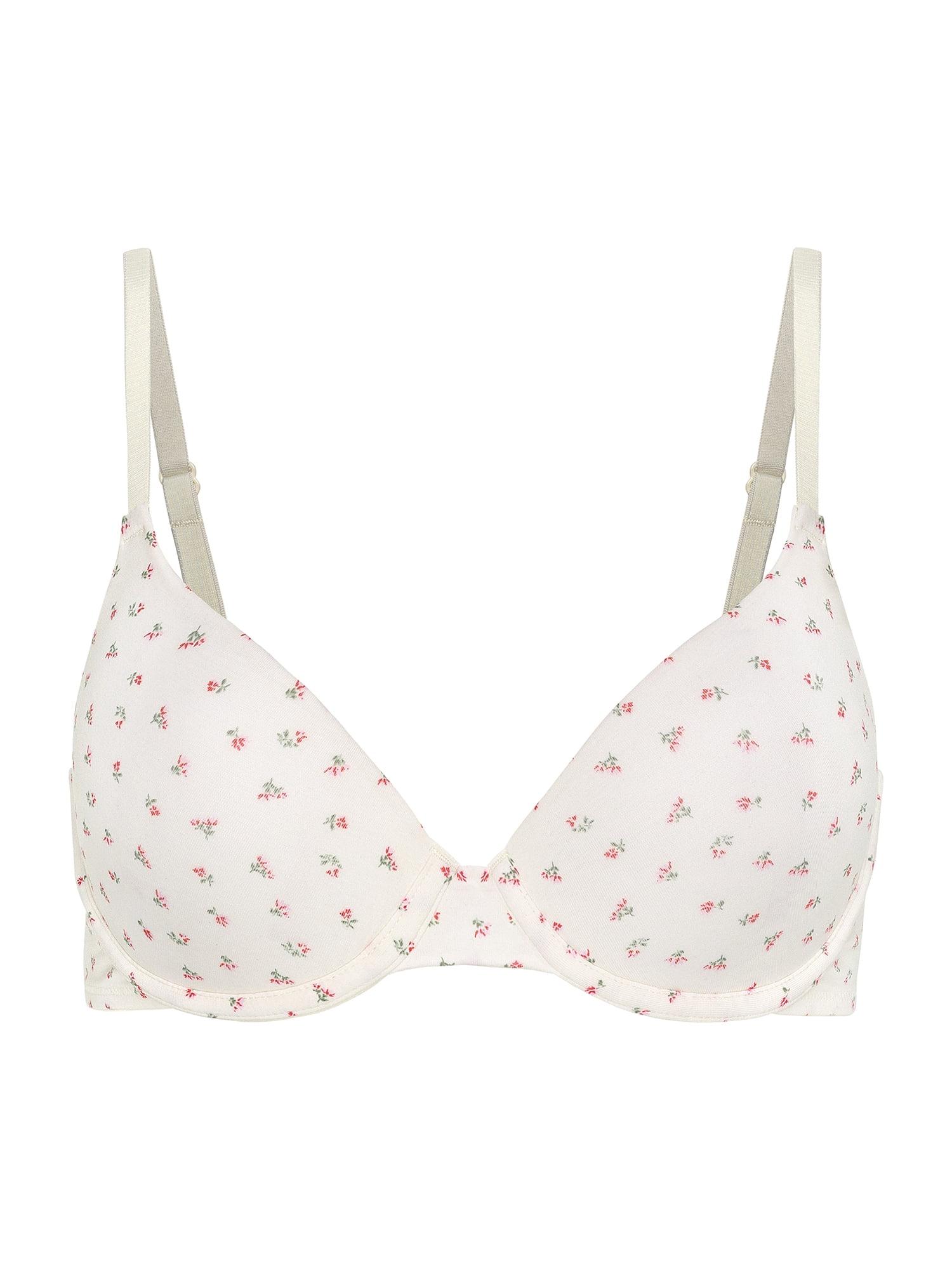 No Boundaries Cotton Blend Lightly Lined T-Shirt Bra, Women's 34A-40C