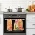 thumbnail image 4 of Yayeee 100% Cotton Hand Towels for Bathroom 16" x 28" Soft Absorbent Kitchen Towel, Pink Abstract Floral, 4 of 7