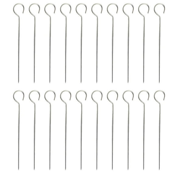 50PCS 6.1 Inch Metal Skewers for Kabobs, Grilling, Shish Kabob, Chicken, Roast Goose, Barbecue, Turkey Trussing Needles