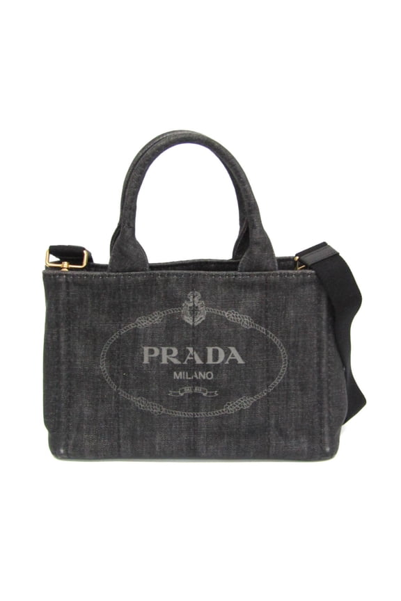 Pre-Owned Prada Canapa S Size 1BG439 Women's Canvas Shoulder Bag,Tote Bag Black