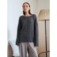 thumbnail image 4 of Women Oversized Long Sleeve Sheer Mesh Knit Sweater Tops Y2K Summer Loose Hollow Out Pullover Jumper Shirt Beach Dark Gray L, 4 of 9