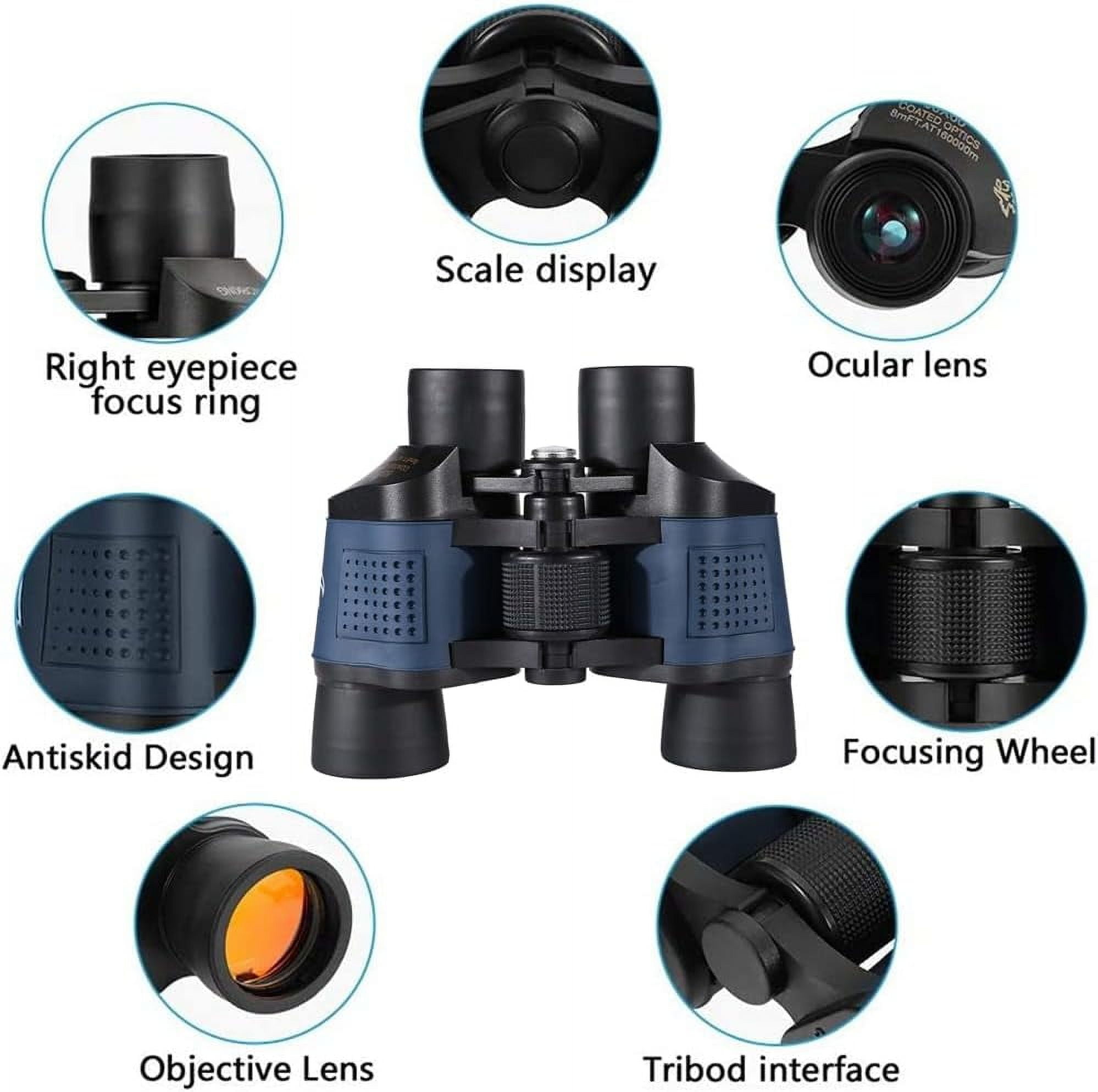 12X40 Binoculars for Adults, HD High Powered Binoculars, Waterproof Binoculars for Bird Watching Hunting Camping, Blue