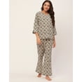 thumbnail image 2 of Moomaya Sleepwear, Printed Night Suit For Women, Cotton Kurta Pajama Set Pjs Loungewear, 2 of 9