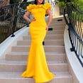 thumbnail image 2 of AURA Women's Off Shoulder Mermaid Maxi Dress Solid Color Pleated High Waist S-XXXL, 2 of 7