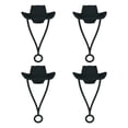 thumbnail image 1 of 4 piezas de tapas para pajitas con sello hermético, divertidas, para pajitas de 6 a 10 mm, sombrero de vaquera Negro, 1 of 9