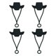 thumbnail image 1 of 4 fundas para beber con forma de sombrero de vaquera, creativas, para pajitas de 6 a 10 mm, resistentes a salpicaduras. Negro, 1 of 9