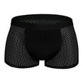 thumbnail image 2 of Jinhomg Mens Big And Tall Cotton Underwear Breathable Comfy Mesh Boxer Briefs Ultra Thin Elastic Waistband Boxers Deal of The Day Prime Today Black XXXL, 2 of 3