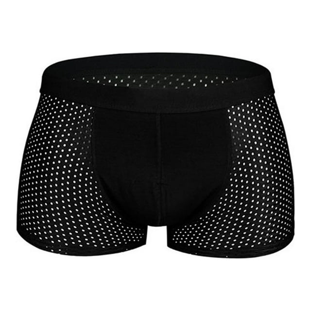 Rbaofujie String Bikini Underwear Men's Breathable Mesh Boxers Cotton Solid Color Shorts Open Mens Underwear Boxers