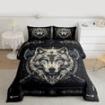 thumbnail image 2 of jejeloiu Jungle Wildlife Wolf Twin Comforter Sets,Bohemian Exotic Style Bedding Set For Adults Reversible 2pcs, 2 of 8